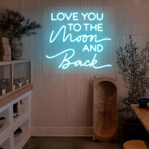 I Love You To The Moon And Back Neon Sign - Custom Patch