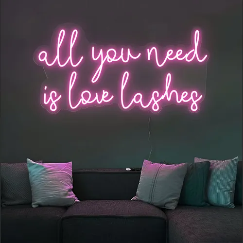 All You Need is Love Lashes Neon Sign - Custom Patch