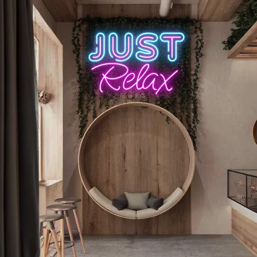 Just Relax Neon Signs - Custom Patch