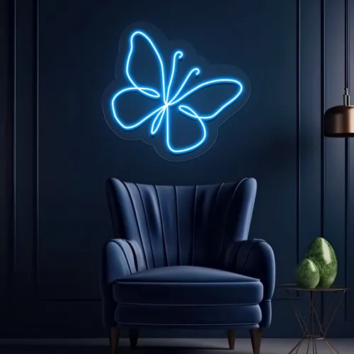 Scribble Butterfly Neon Sign - Custom Patch