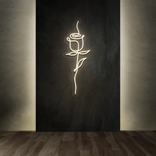 Calmly Scribble Rose Neon Sign - Custom Patch