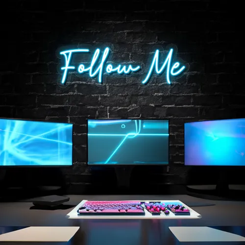Follow Me Neon Sign - Custom Patch