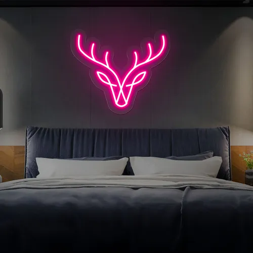 Abstract Deer Neon Sign - Custom Patch