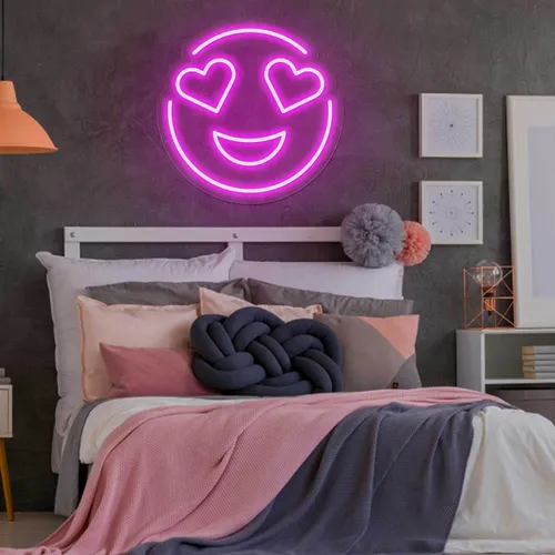 In Love Emoji Neon Sign - Custom Patch