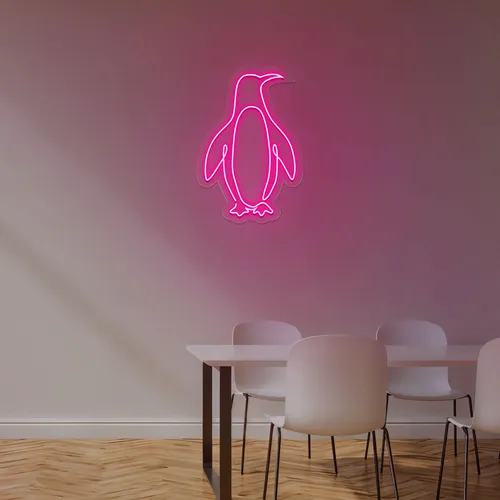 Cute Penguin Neon Sign - Custom Patch