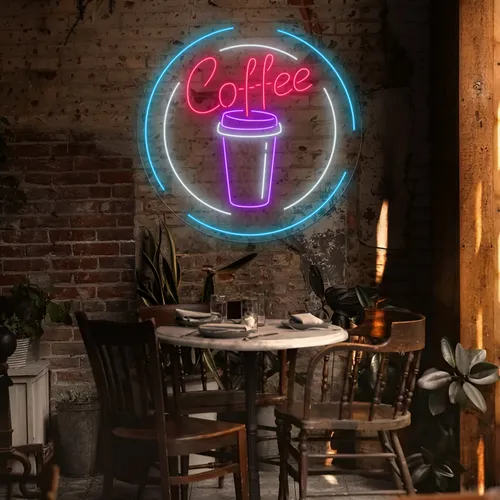 Custom Coffee Cup Neon Sign - Custom Patch