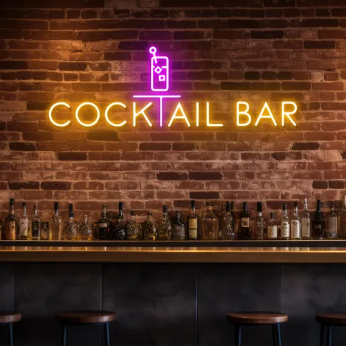 Bold Cocktail Bar Neon Sign - Custom Patch