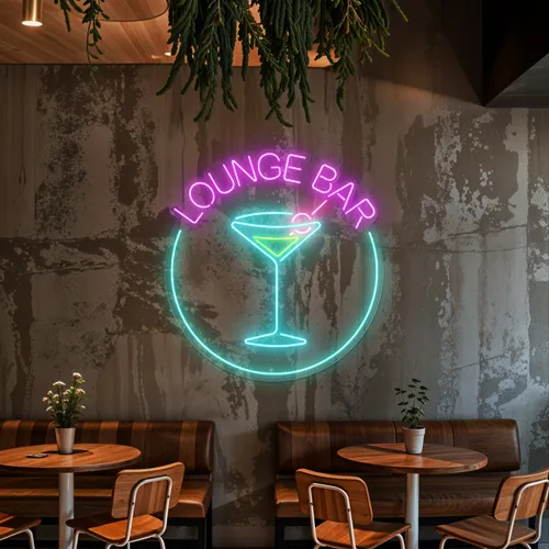Martini Lounge Bar Neon Sign - Custom Patch