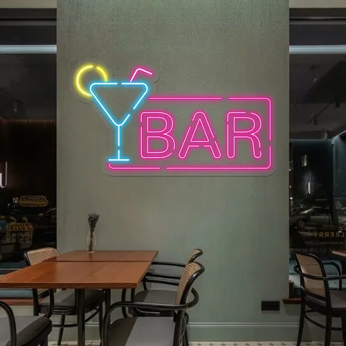 Vibrant Martini Neon Bar Sign - Custom Patch