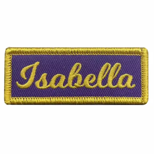 Yellow and Purple Isabella Name Patch - Custom Patch