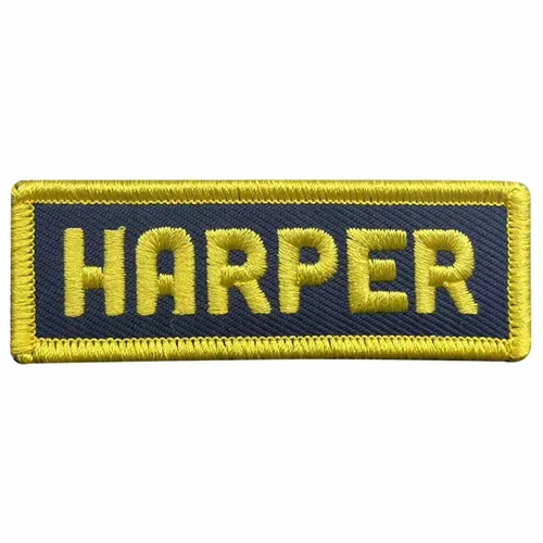 Yellow and Navy Harper Name Patch - Custom Patch