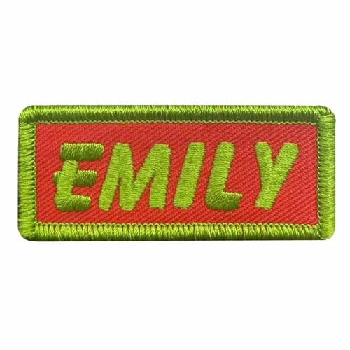 Lime Green and Red Emily Name Patch - Custom Patch