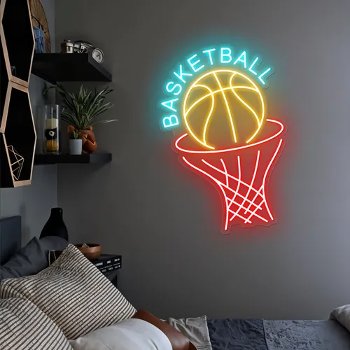 Basketball Neon Sign - Custom Patch