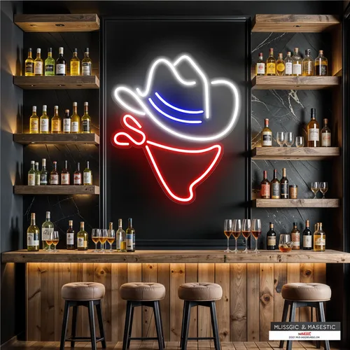 Cowboy Neon Sign - Custom Patch