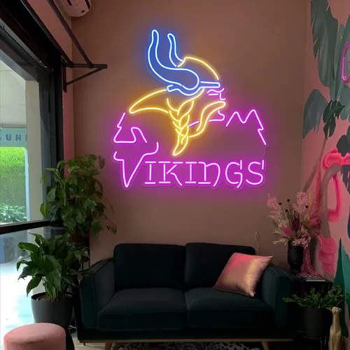 Vikings Neon Sign - Custom Patch