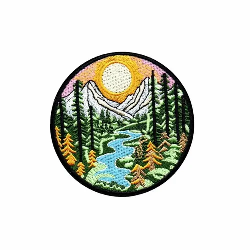 Coloful Mountain Valley Patch - Custom Patch