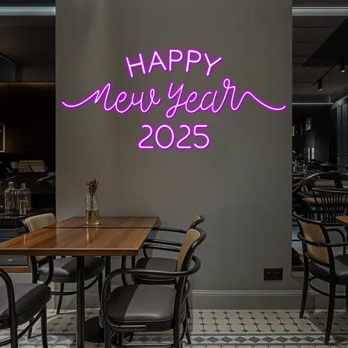Happy New Year 2024 Neon Sign - Custom Patch