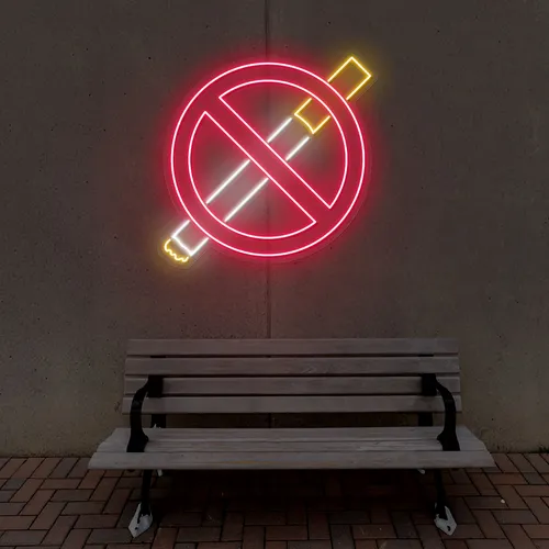 Strictly No Smoking Neon Sign - Custom Patch