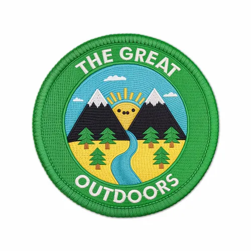 Round The Great Outdoors Iron On Patch - Custom Patch