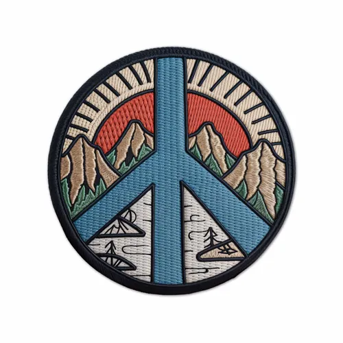 Round Natural Peace Iron On Patch - Custom Patch
