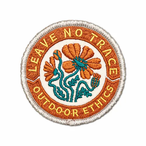 Round Leave No Trace Iron On Patch - Custom Patch
