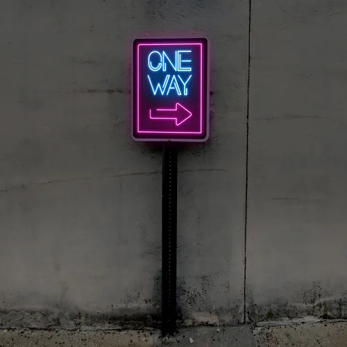 One Way Neon Sign - Custom Patch