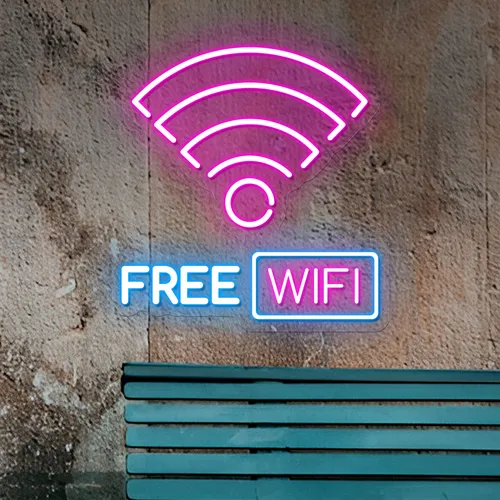 Free WIFI Zone Neon Sign - Custom Patch