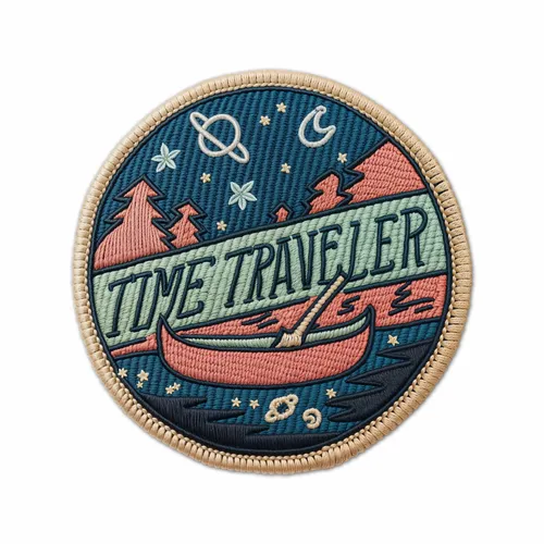 Round Time Traveler Iron On Patch - Custom Patch