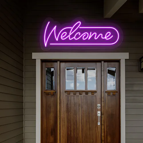 Stylish Welcome Neon Sign - Custom Patch