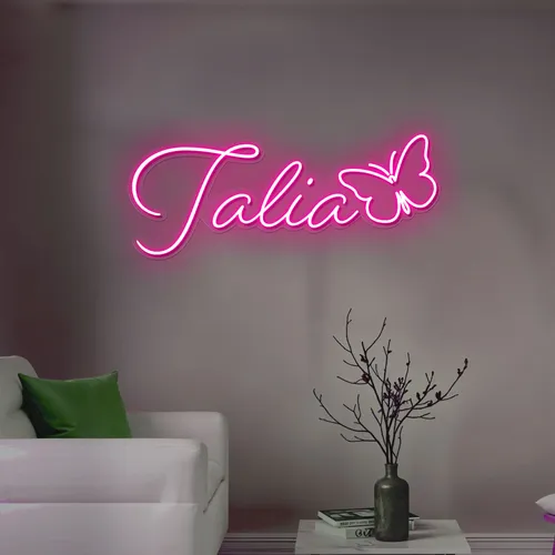 Talia Butterfly Neon Sign - Custom Patch
