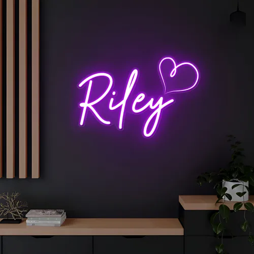 Riley Heart Neon Sign - Custom Patch
