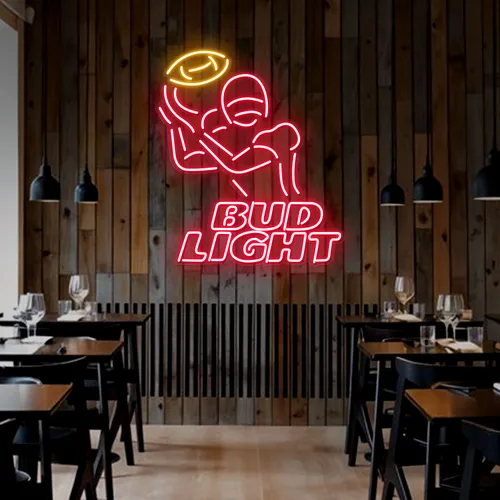 Team Football Bud Light Neon Sign - Custom Patch