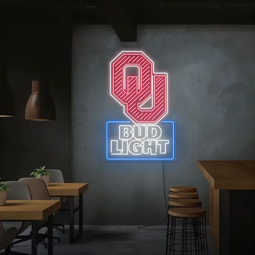 OU Bud Light Neon Sign - Custom Patch
