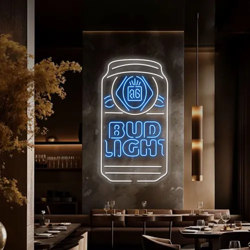 In Can Bud Light Neon Sign - Custom Patch