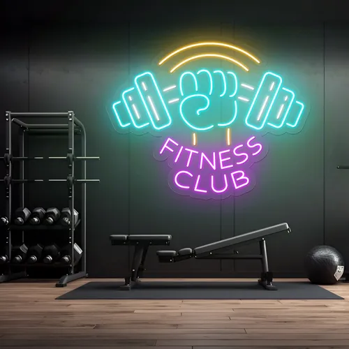 Barbell Neon Signs - Custom Patch