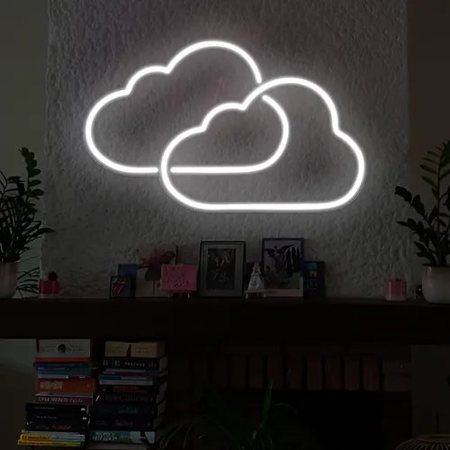 Twin Cloud Neon Signs - Custom Patch