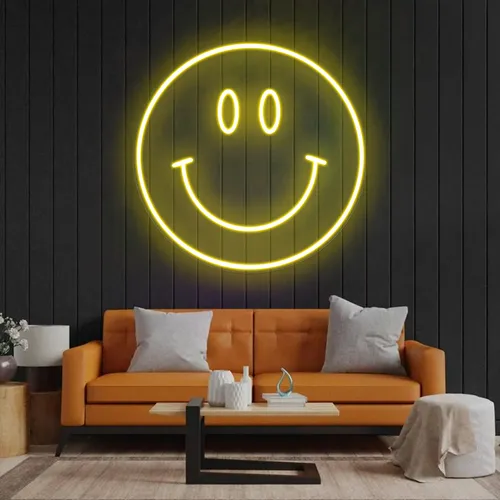 Yellow Neon Smile Sign - Custom Patch