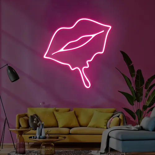 Pouty Lips Neon Signs - Custom Patch
