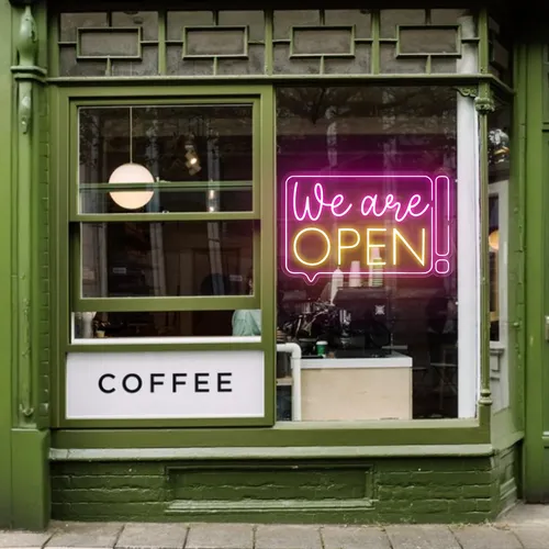 Striking Open Neon Sign - Custom Patch