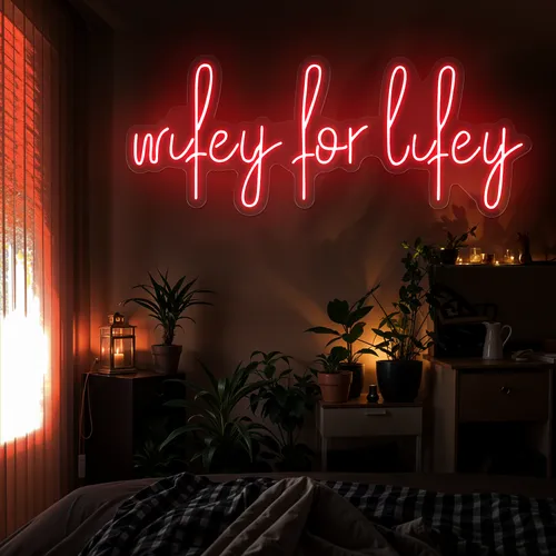 Wifey for Lifey Neon Sign - Custom Patch