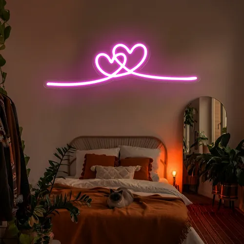 Infinity Heart Pink Neon Sign - Custom Patch