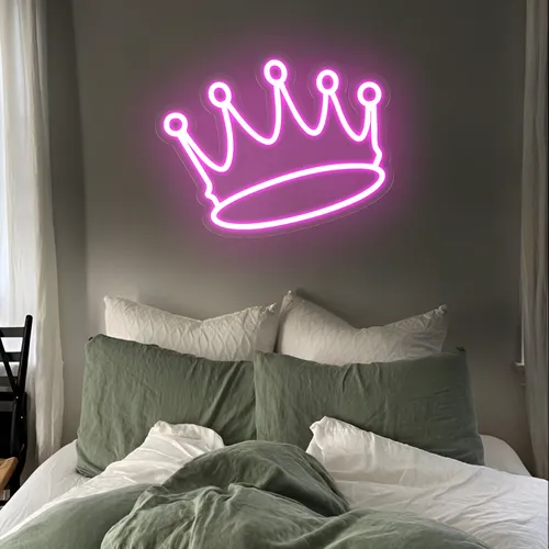 Majestic Pink Crown Neon Sign