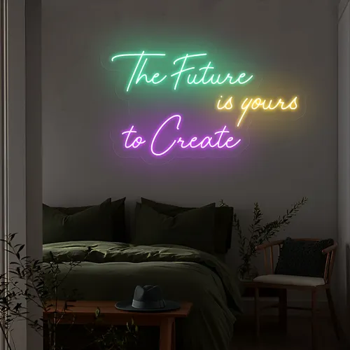Visionary The Future is Yours to Create Neon Sign - Custom Patch