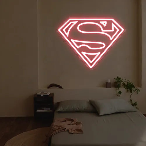 Superman Neon Sign - Custom Patch