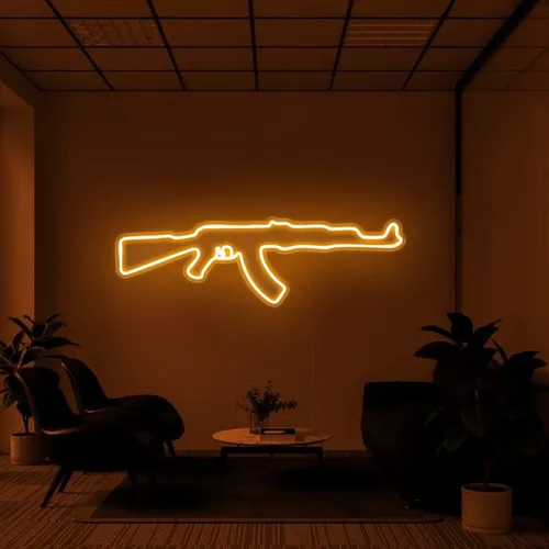 Cool Rifle Neon Sign - Custom Patch