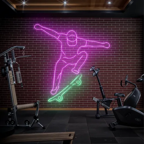 Skater Glow Neon Sign - Custom Patch