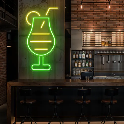 Sparkling Toast Glass Neon Sign - Custom Patch