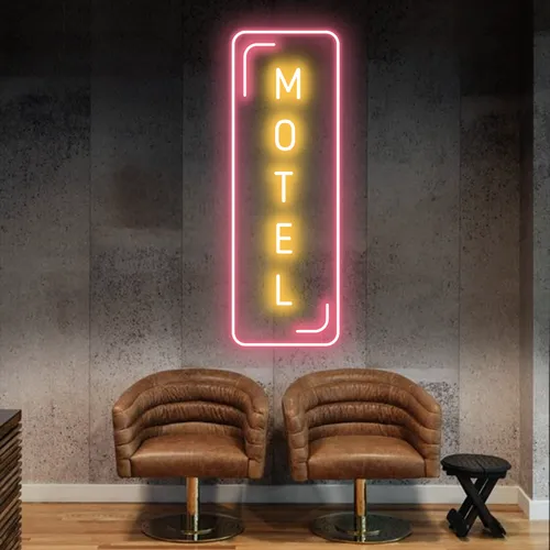 Motel Vertical Neon Sign - Custom Patch