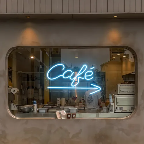 Cafe Window Neon Sign - Custom Patch