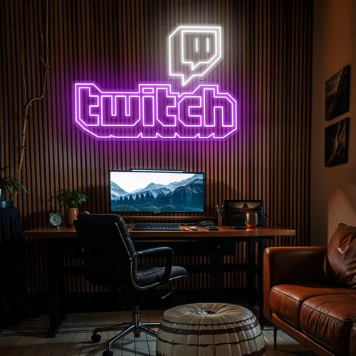 Twitch Gaming Room Neon Sign - Custom Patch